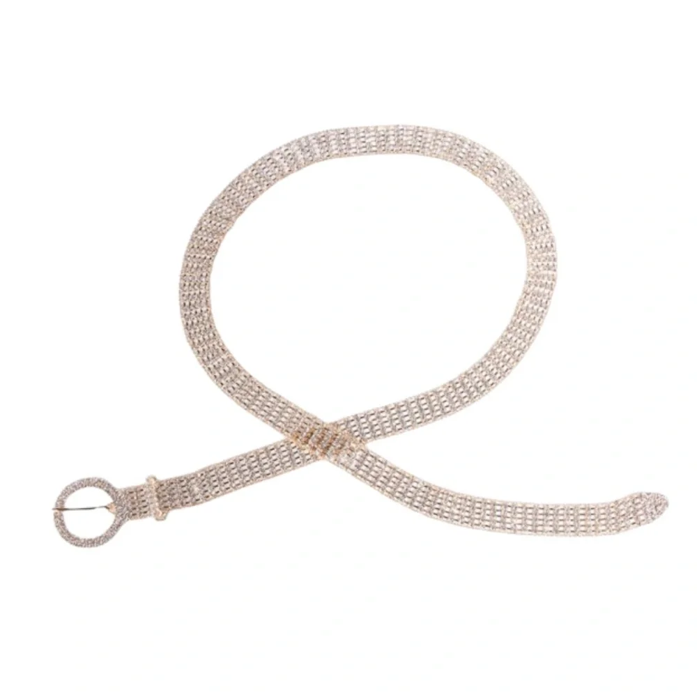 Gold Rhinestone Waist Belt - Picture 2 of 3